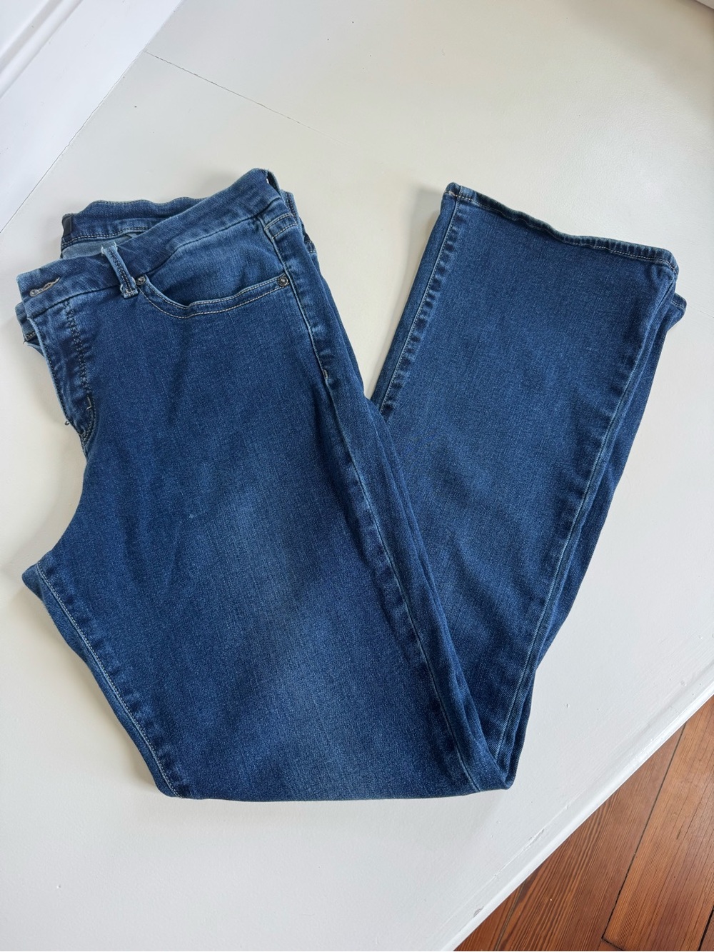 Buckle Black Dark Blue Wide-Leg Flare Jeans